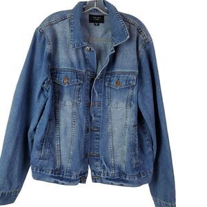 Triot Los Angeles Mens Denim‎ Jean Jacket Washed Blue Classic XL Button Front